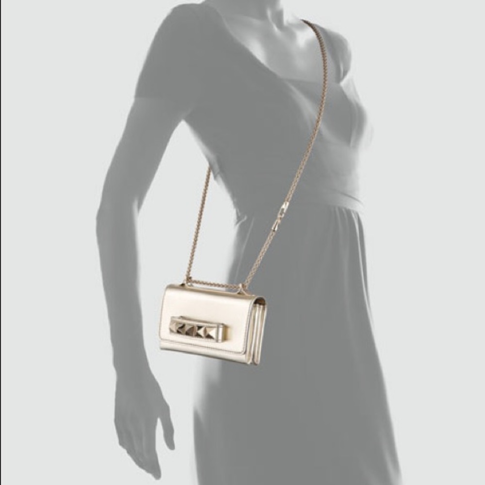 Gold Metallic Valentino Va Va Voom Mini Bag